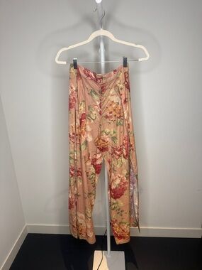 Zimmermann Peach Floral Wide-Leg Pants